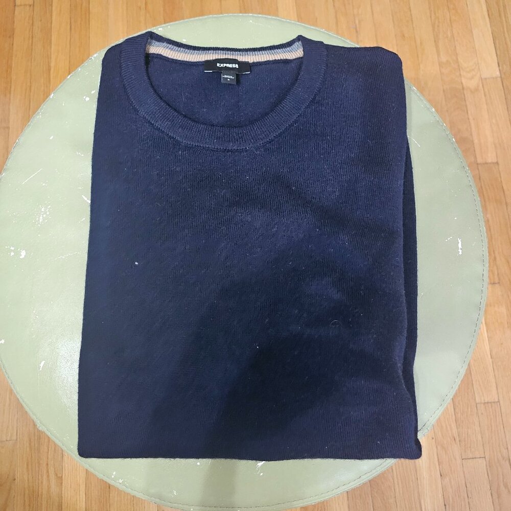 Navy Crew Neck Everyday Performance Merino Wool Sweater
